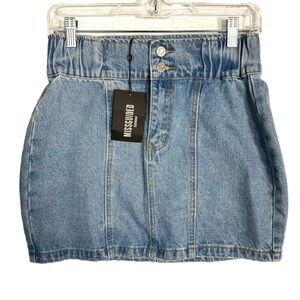 NWT Misguided Denim Jean Mini Skirt Women’s Size 6